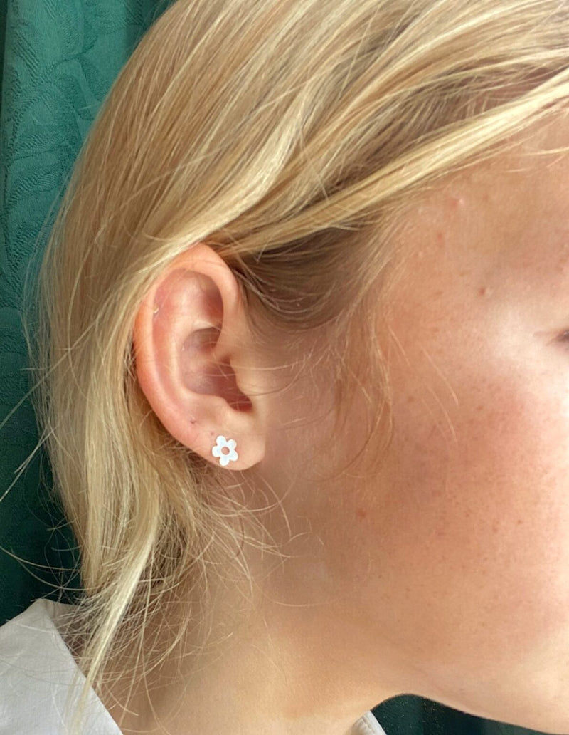 Sterling silver small flower studs