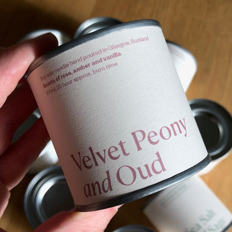Velvet Peony and Oud soy candle