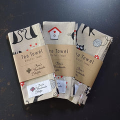 Tea towel - kitty cat print