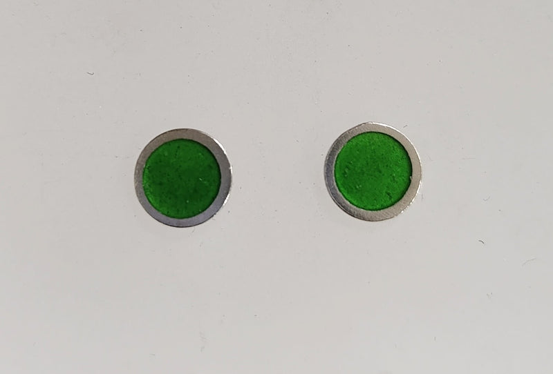 Sterling silver & enamel colourful studs - green