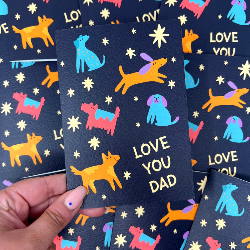 Love you dad dogs card