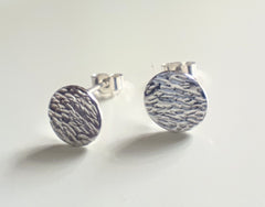 Sterling silver hammered circle studs