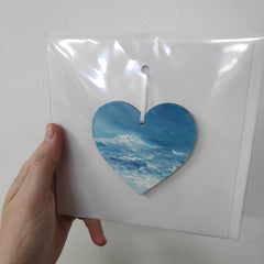 Hand painted heart keepsake card