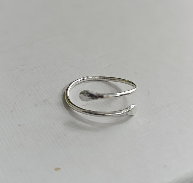 Sterling silver simple snake wrap ring