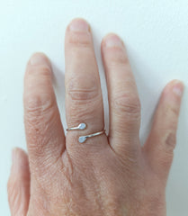 Sterling silver simple snake wrap ring