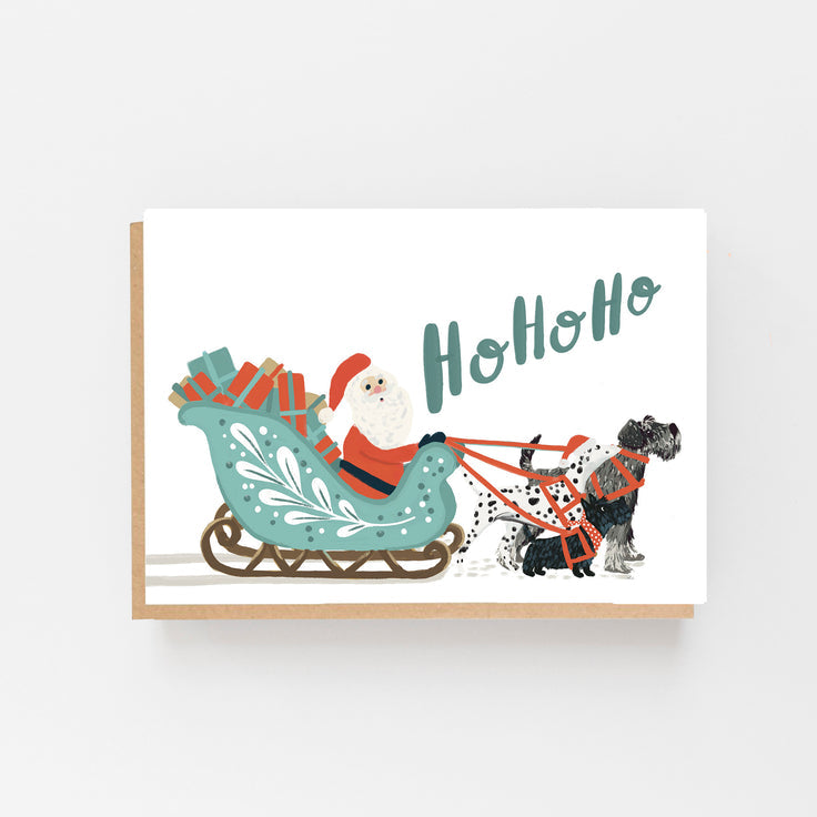 Pack of six Ho ho Santa Christmas cards