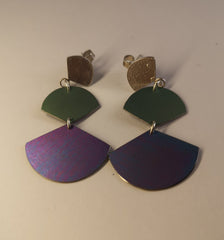 Sterling Silver & titanium triple drop earrings