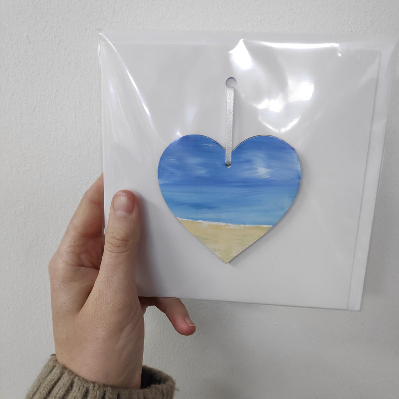 Hand painted heart keepsake card