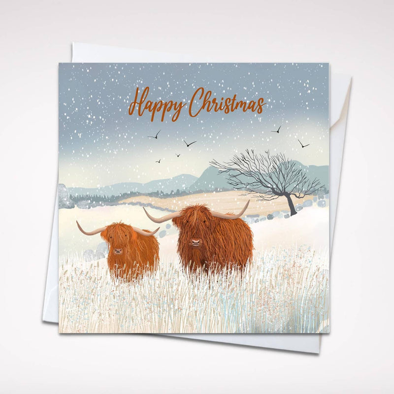 Happy Christmas Ginger Ninjas Highland Cow card