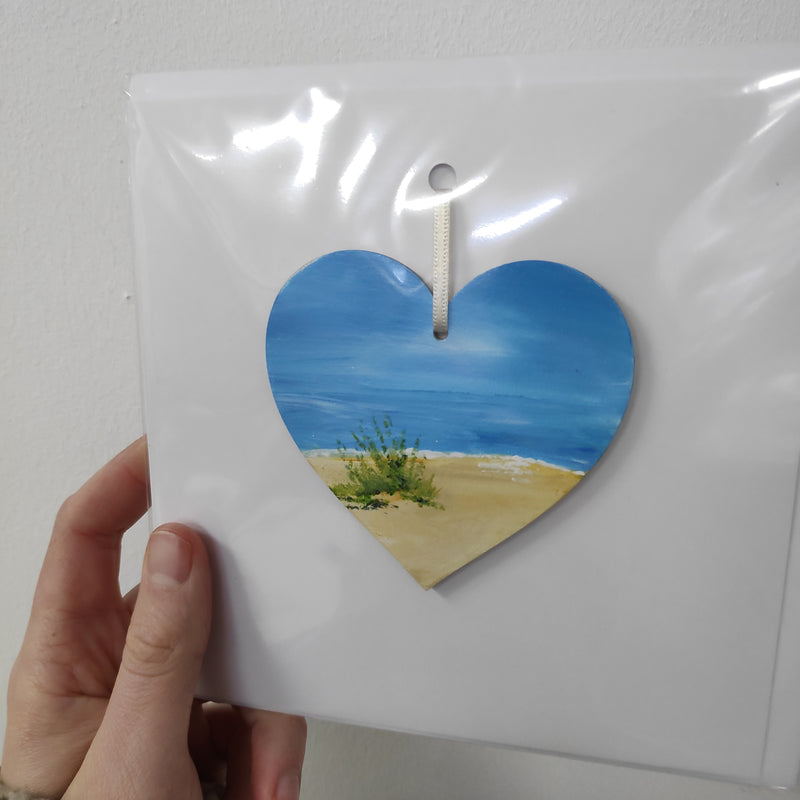 Hand painted heart keepsake card