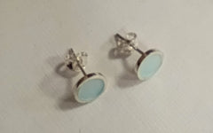 Sterling silver & enamel colourful studs - ice blue