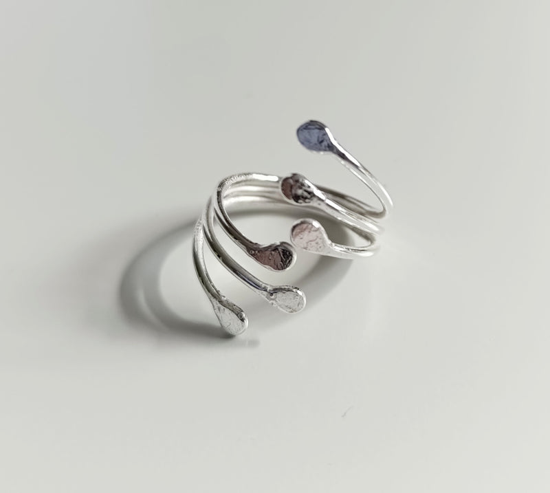 Sterling Silver 'roots' wrap ring