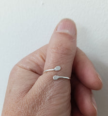 Sterling silver simple snake wrap ring