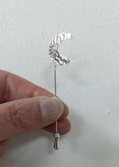 Sterling Silver crescent moon pin brooch