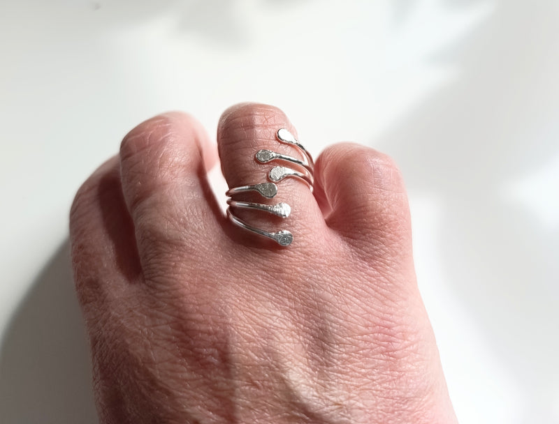 Sterling Silver 'roots' wrap ring