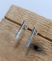 Sterling silver textured 'paddle' studs