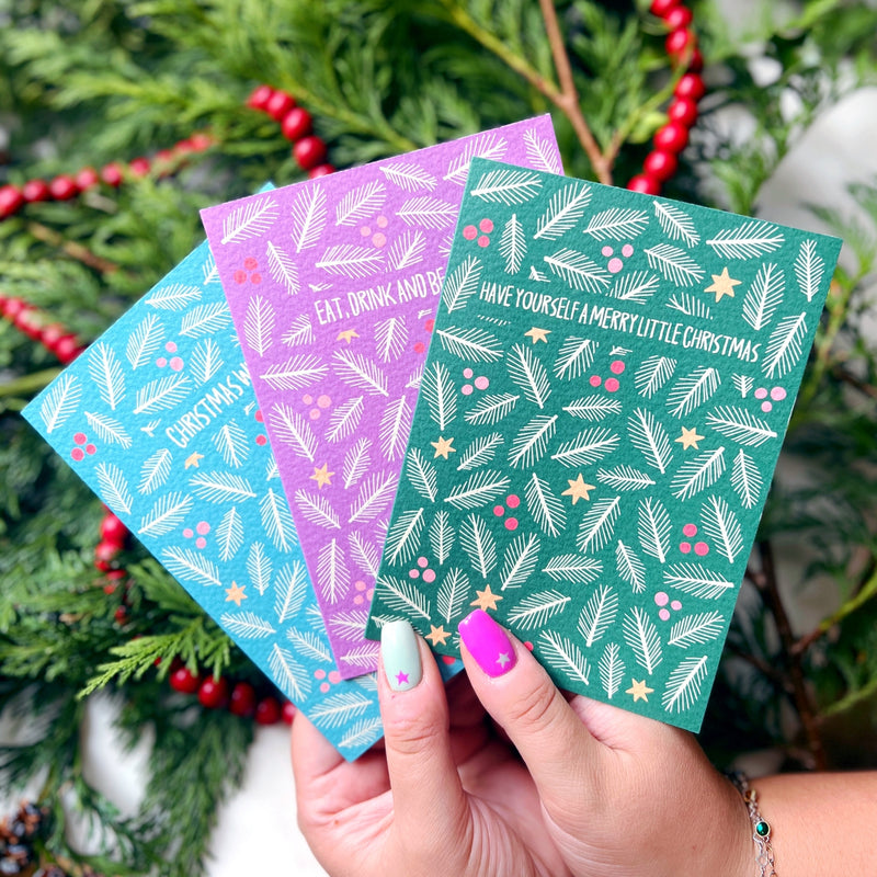 Christmas foliage pack of 6 cards