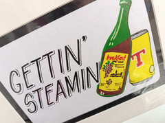 'Gettin' Steamin' mounted original artwork
