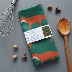 Fox tea towel