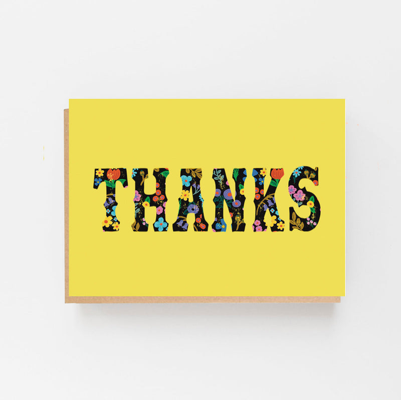 Thanks - Romanian floral pattern, yellow card
