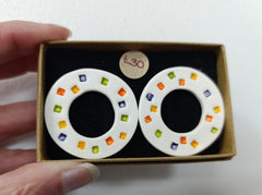 Ceramic large donut earrings