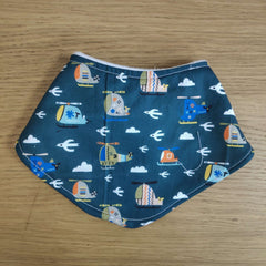 Bandana style bib - helicopter print