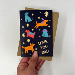 Love you dad dogs card