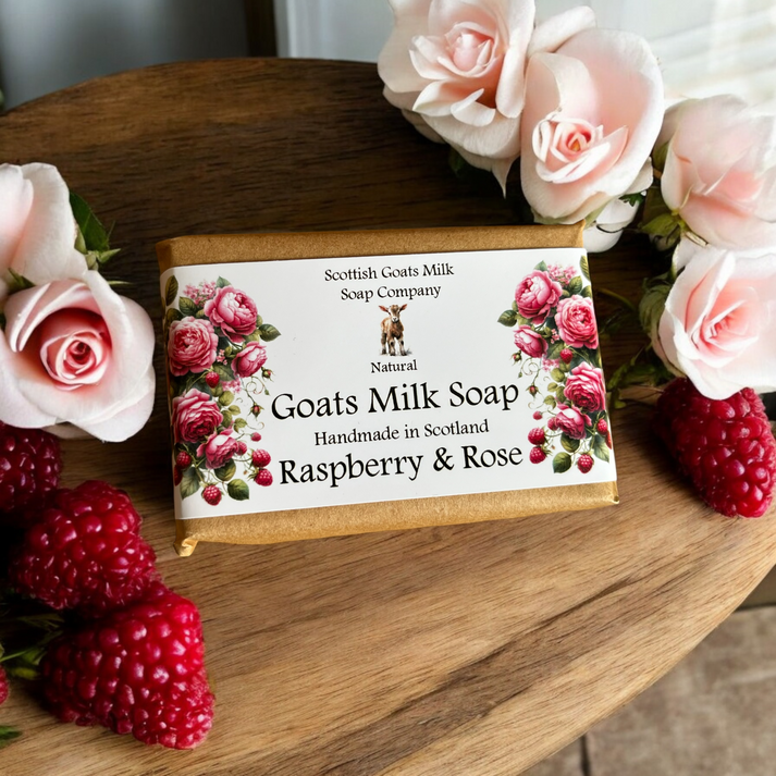 Handmade goats milk soap - raspberry & rose