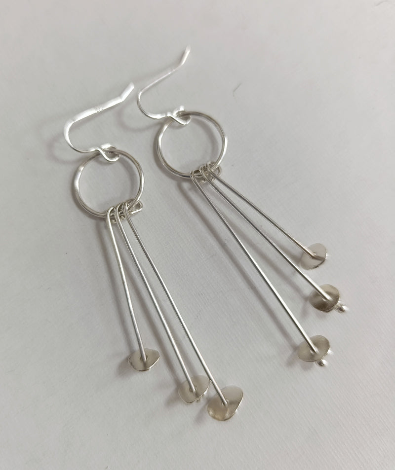 Sterling silver 'lily pad' dangle earrings