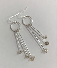 Sterling silver 'lily pad' dangle earrings