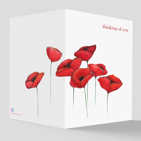 Thinking of you poppies card