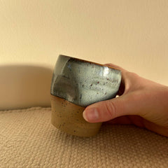 Blue speckled dimple coffee tumbler
