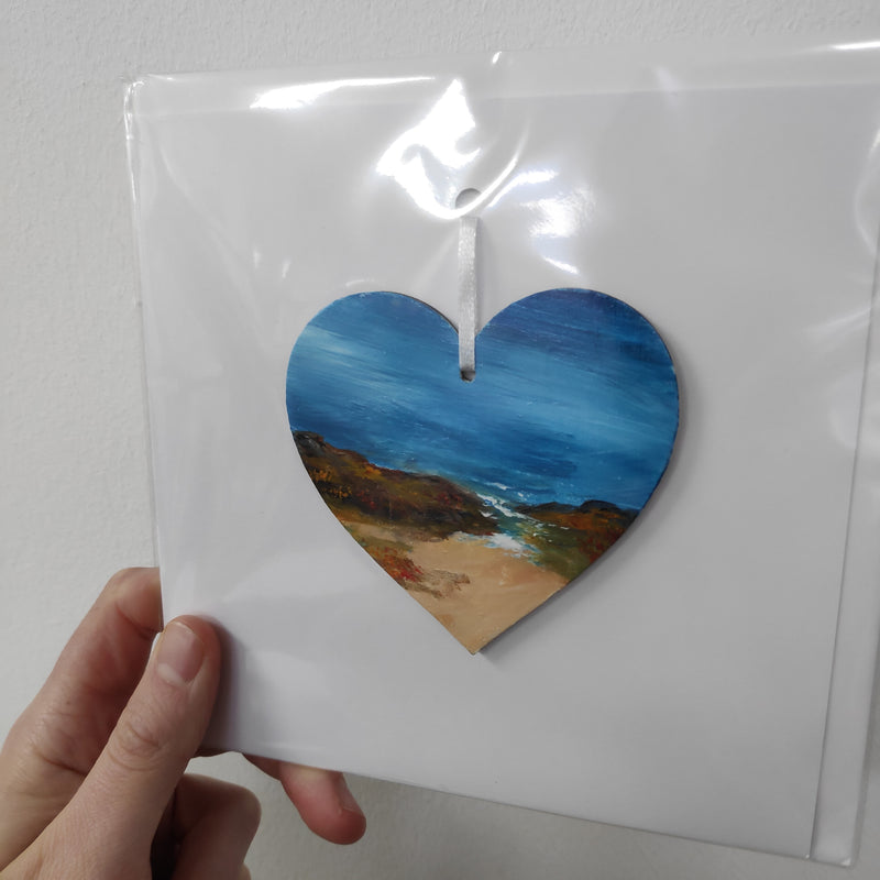 Hand painted heart keepsake card