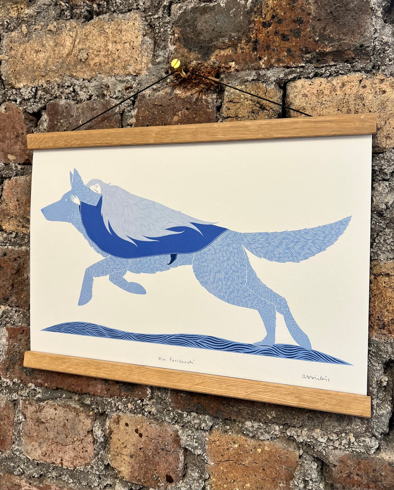 Am Faoilleach, Wolf and Scottish Goddess Folklore A3 Print