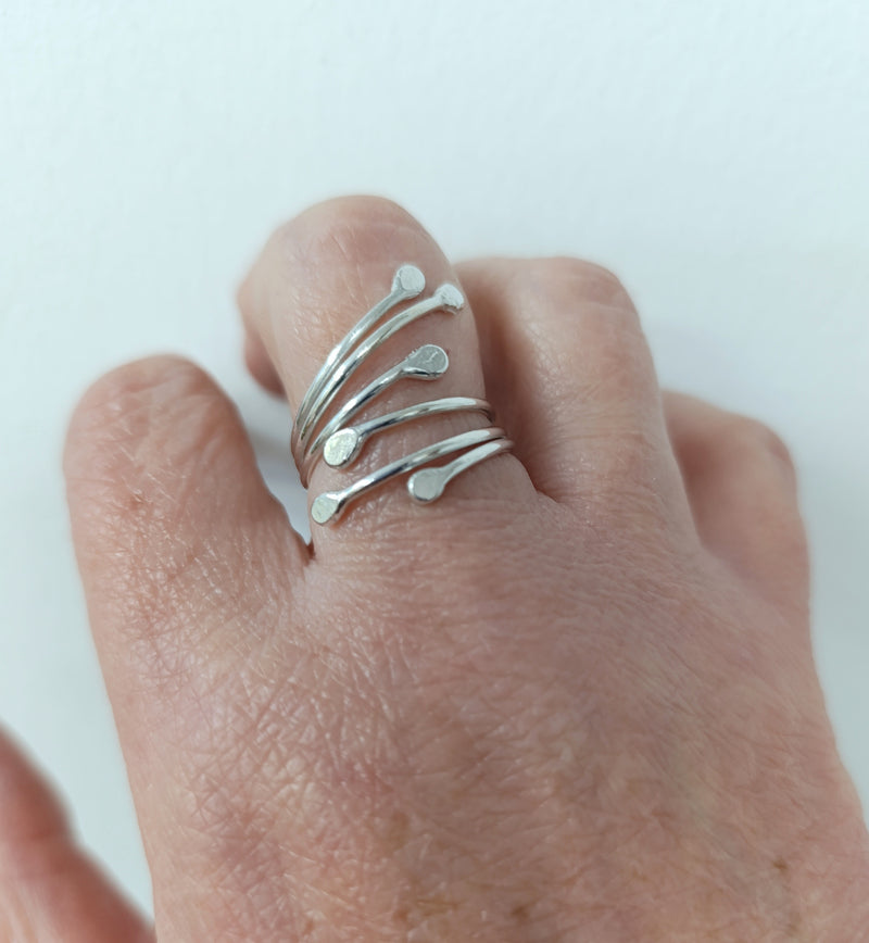 Sterling Silver 'roots' wrap ring