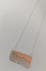 Sterling Silver & copper mountain range pendant