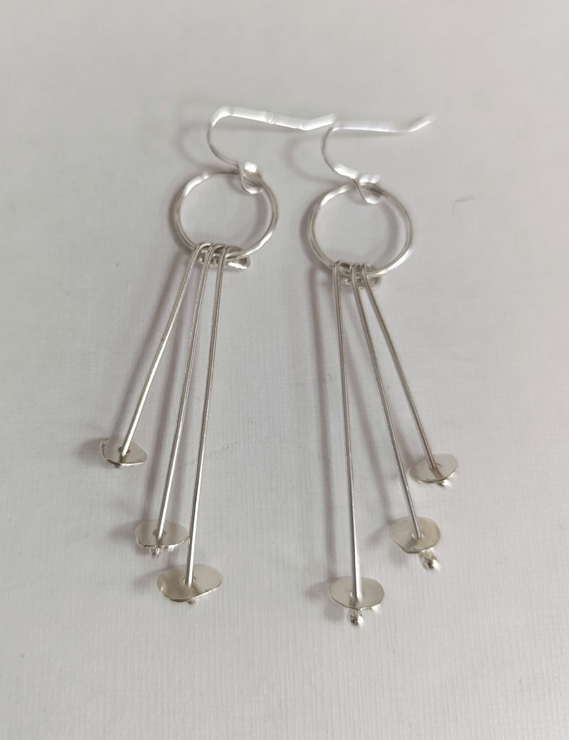 Sterling silver 'lily pad' dangle earrings