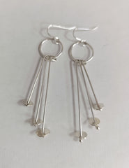 Sterling silver 'lily pad' dangle earrings
