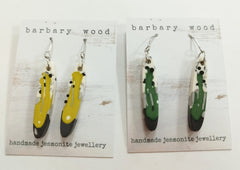 'Painterly' Jesmonite long drop earrings - different colours available