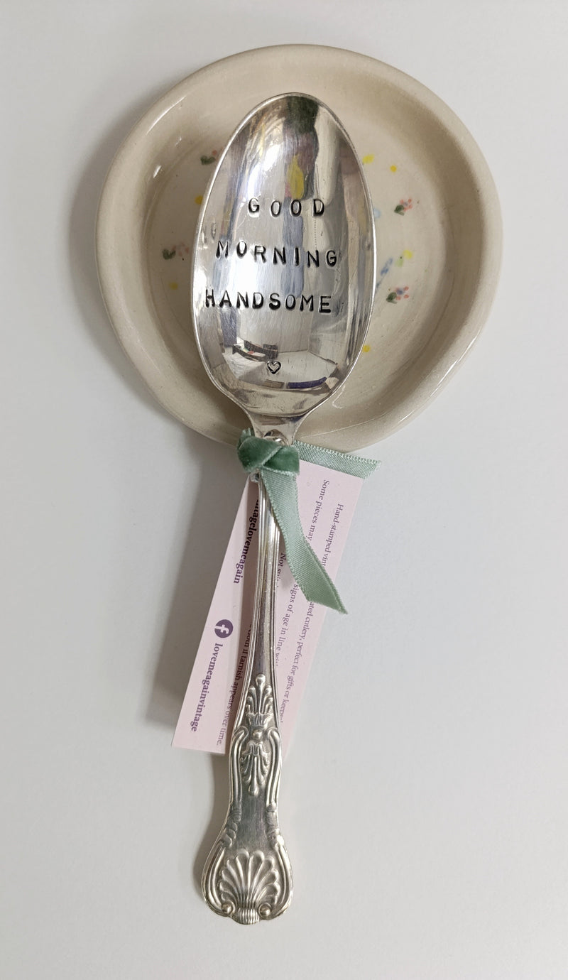 Ceramic spoon rest - hand painted floral