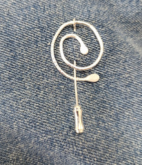 Sterling Silver 'spiral roots' pin brooch