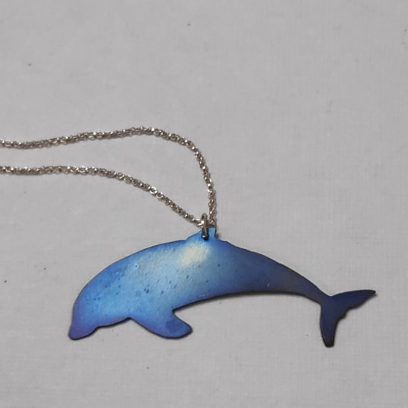 Titanium dolphin pendant