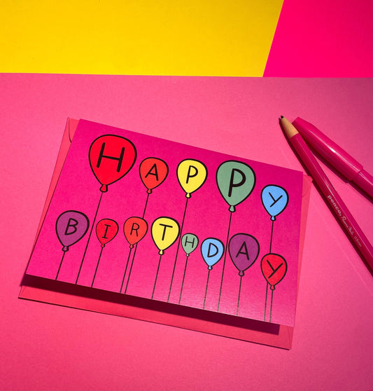 Happy birthday balloons card