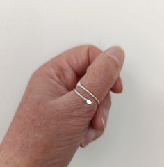 Sterling silver simple snake wrap ring