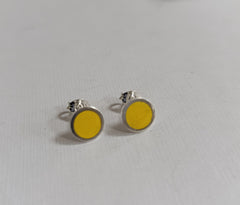 Sterling silver & enamel colourful studs - yellow