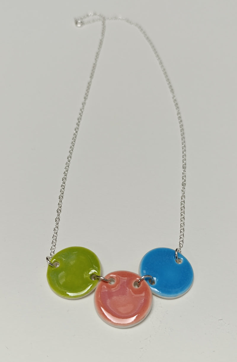Ceramic colourful circle pendant