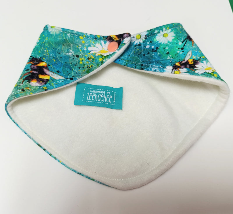 Bandana style bib - bees print