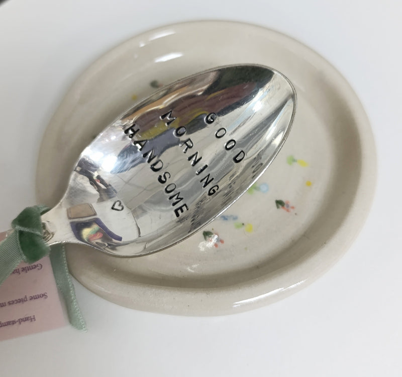 Ceramic spoon rest - hand painted floral