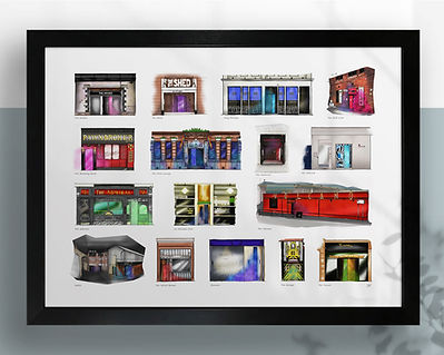 Glasgow Night Clubs A3 print