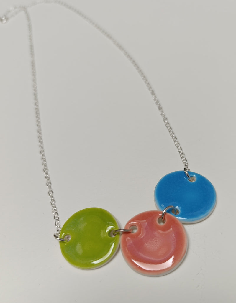 Ceramic colourful circle pendant